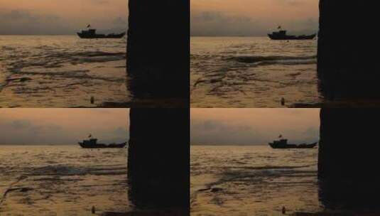 孤独的渔船高清在线视频素材下载