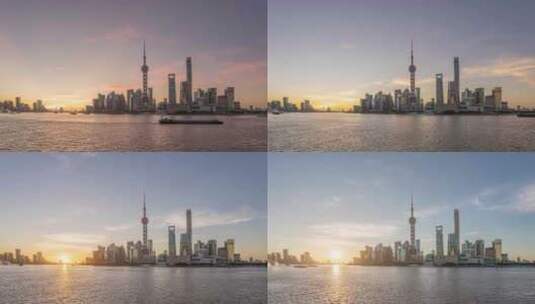 上海日出沿海城市海上美景意境视频素材高清在线视频素材下载