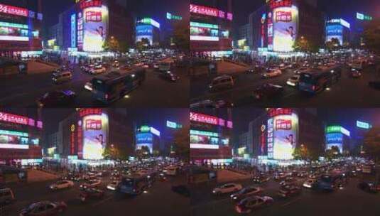 深圳华强北夜景街拍高清在线视频素材下载
