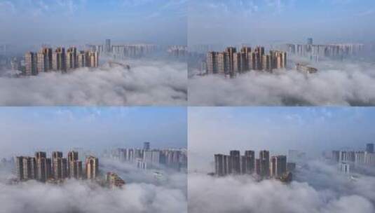 高清航拍云层延时城市建筑延时高清在线视频素材下载