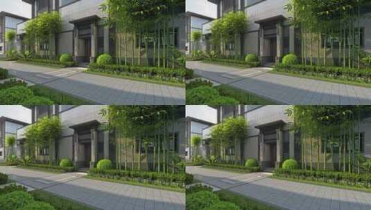 新中式宅院园林景观动画漫游高清在线视频素材下载