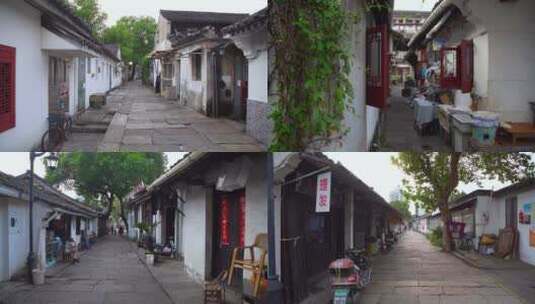 4K浙江绍兴广宁桥社区风景视频高清在线视频素材下载