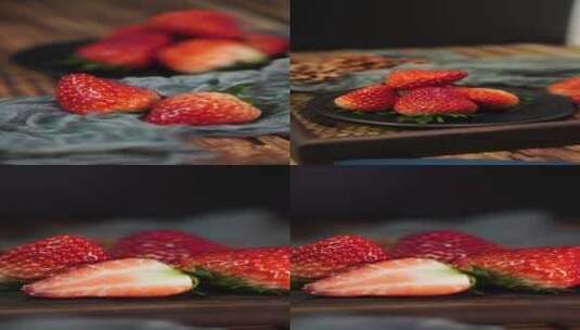 暗系草莓拍摄高清在线视频素材下载