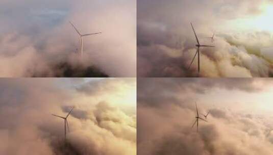 航拍4k风力发电高清在线视频素材下载