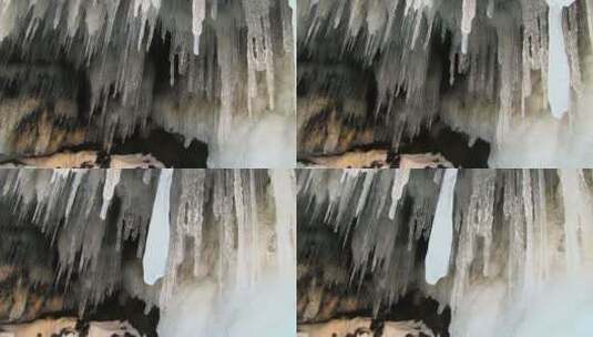 山洞冰凌冰挂实拍高清在线视频素材下载