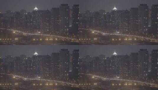城市夜景 深夜城市车流高清在线视频素材下载