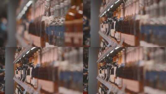 超市里的酒柜及红酒高清在线视频素材下载