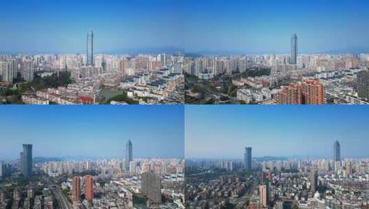 浙江省温州市世贸中心与置信广场城市环境高清在线视频素材下载