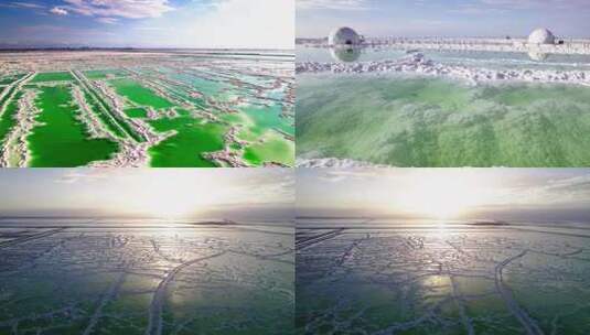 青海-察尔汗盐湖-航拍4高清在线视频素材下载
