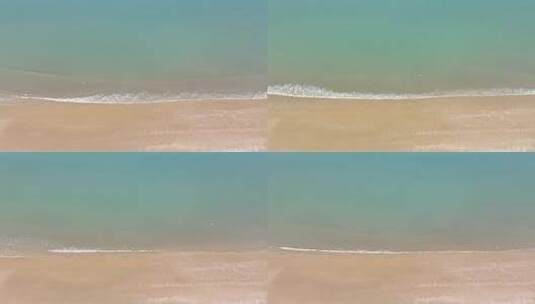 海岸俯拍沙滩大海航拍海滩海边海浪海水浪潮高清在线视频素材下载