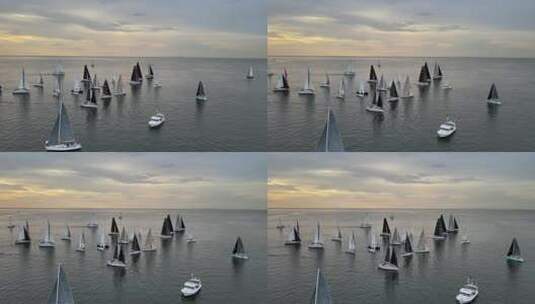 湖上的帆船高清在线视频素材下载