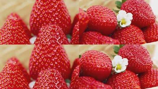 草莓细节拍摄  丹东草莓 草莓高清在线视频素材下载
