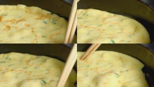上海葱油饼制作过程4K高清在线视频素材下载