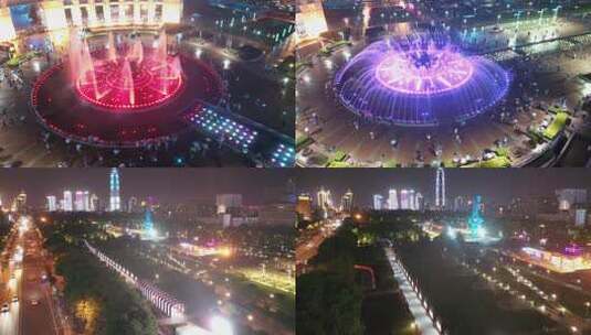 泉城广场夜景高清在线视频素材下载