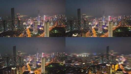 大连市航拍  城市夜景 城市夜景航拍高清在线视频素材下载