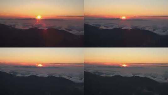 云雾山峰的日落高清在线视频素材下载