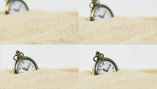 沙子上的钟表高清在线视频素材下载