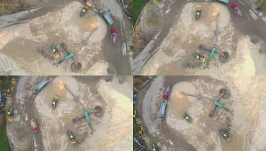 挖掘机正在采砂场工作高清在线视频素材下载