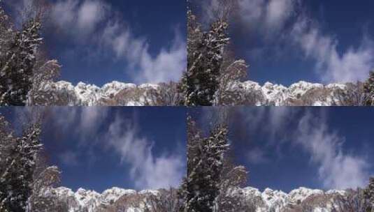 冬季雪山蓝天白云高清在线视频素材下载