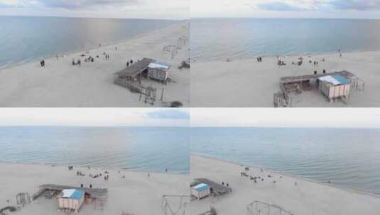 日落时分的夏日沙滩派对高清在线视频素材下载
