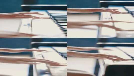 阳光照耀 弹奏钢琴高清在线视频素材下载