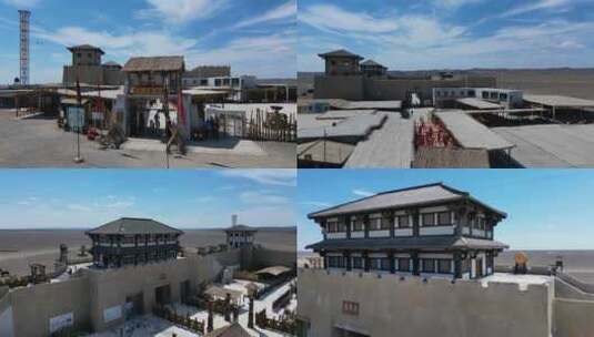 新疆乌尔禾影视城航拍合集高清在线视频素材下载