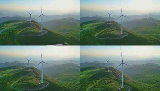 四川省广元市黑石坡新能源风力发电风车旅游高清在线视频素材下载
