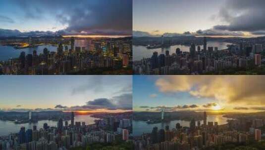 香港太平山顶日出高清在线视频素材下载