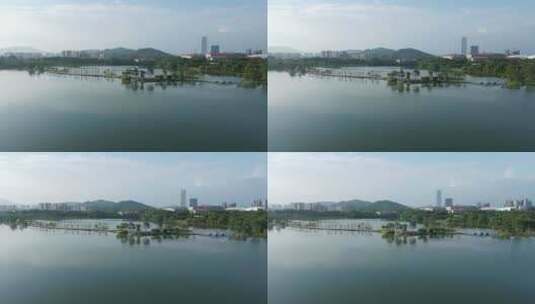 广东荔湖公园航拍空景素材高清在线视频素材下载