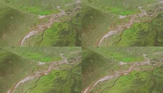 川西高原草原河流壮观大气自然风光航拍高清在线视频素材下载