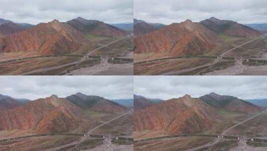 青海昆仑山脉山川河流青藏铁路大气航拍高清在线视频素材下载