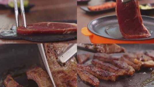餐饮美食 烤肉 牛排高清在线视频素材下载