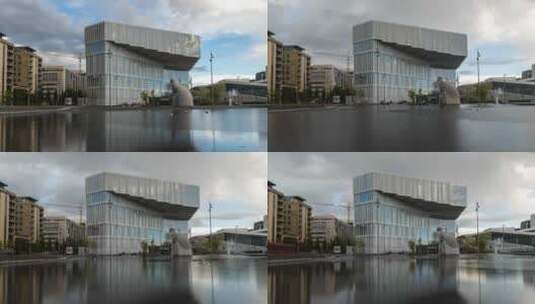 Deichman图书馆-挪威奥斯陆新建主要公共图书馆的现代建筑，白天高清在线视频素材下载