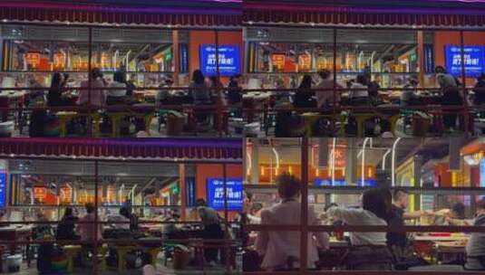 厂串串火锅店吃饭聊天的食客高清在线视频素材下载