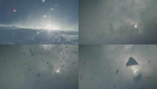 雪地飓风飞沙走石高清在线视频素材下载