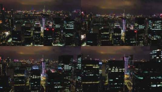 城市夜空4K航拍高清在线视频素材下载