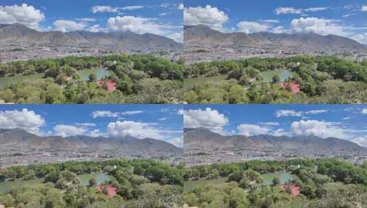西藏拉萨俯瞰风景实拍高清在线视频素材下载