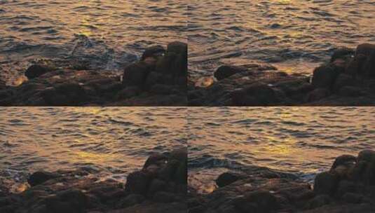 海面波光粼粼唯美夕阳高清在线视频素材下载