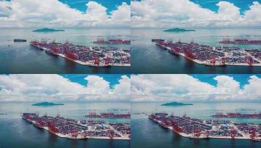 深圳集装箱贸易港高清在线视频素材下载
