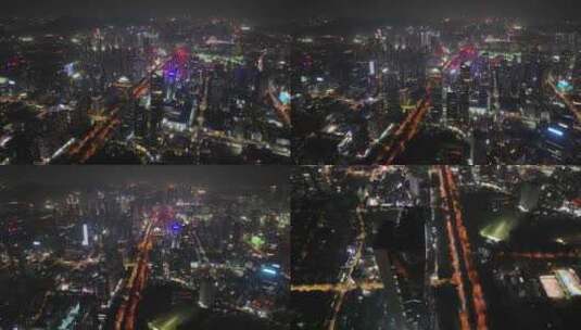 深圳南山区夜景航拍高清在线视频素材下载