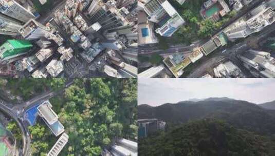 香港CBD建筑俯拍高清在线视频素材下载