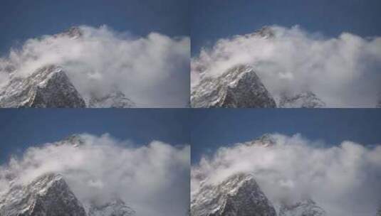 西藏高原雪山云雾高清在线视频素材下载