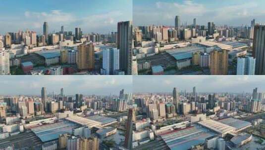 中国东北辽宁沈阳北站城市风景航拍高清在线视频素材下载