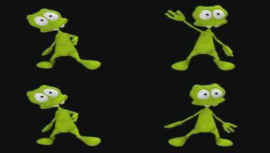 卡通外星人舞蹈循环包高清在线视频素材下载