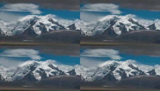 西藏日喀则希夏邦马峰晴天高空延时高清在线视频素材下载