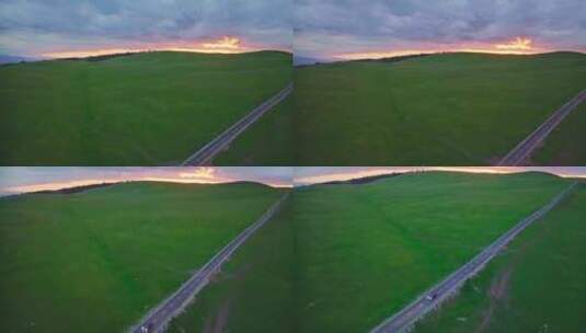 新疆伊犁喀拉峻大草原HDR航拍高清在线视频素材下载