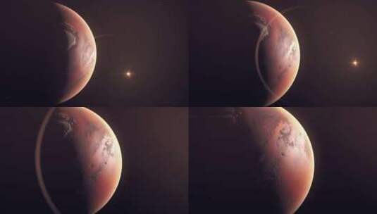 火星在太阳照耀自转高清在线视频素材下载