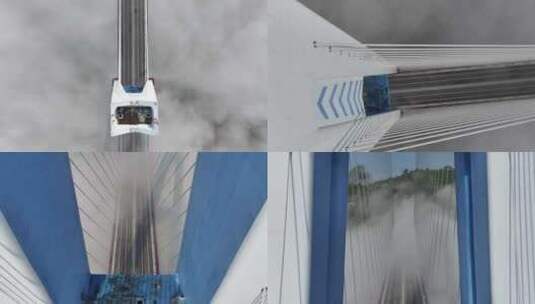 贵州平塘大桥平流雾航拍高清在线视频素材下载
