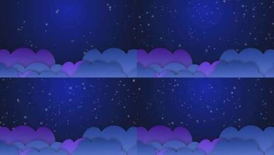 儿童卡通背景，星星和云高清在线视频素材下载