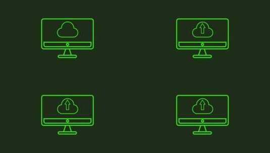 上传和下载云图标和桌面。高清在线视频素材下载